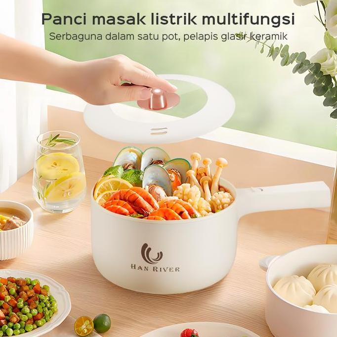HAN RIVER Panci listrik multifungsi 2L lapisan keramik anti lengket//Panci Elektrik Penggorengan / f