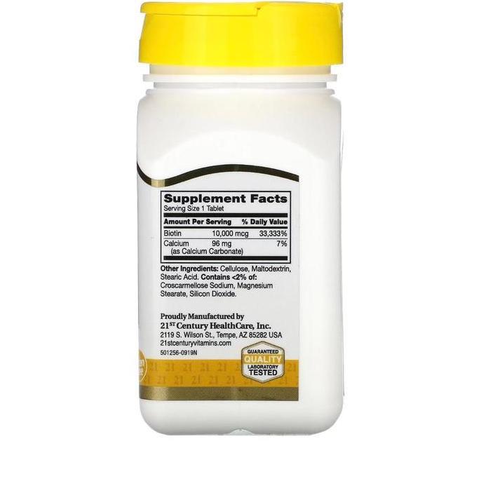 21St Century Biotin 10000 Mcg 120 Tablets Hair Skin Nail Vitamin Original