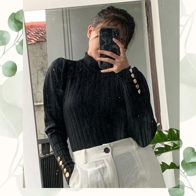 Inner Rajut Turtleneck Premium Lengan Panjang Import Manset Baju