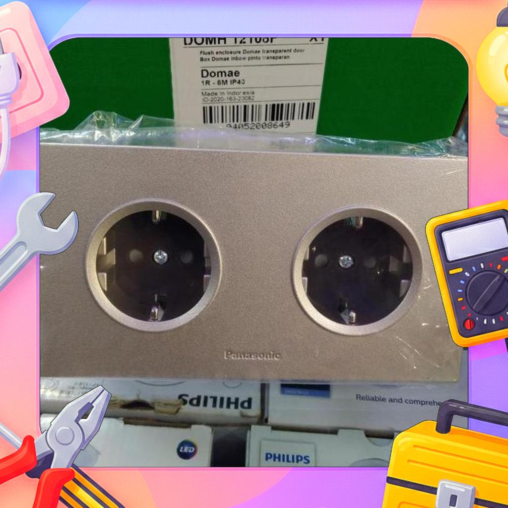 Panasonic Stop Kontak 2 Gang Silver