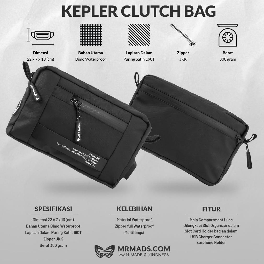 Exclusive` Mr Mads - Tas Selempang Pria "Kepler" Clutch Bag - Sling Bag Waterproof