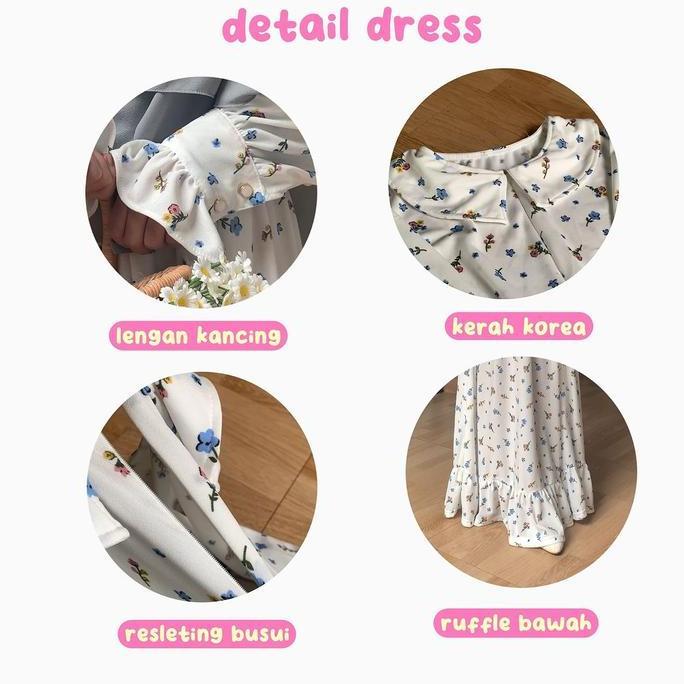 Korean Dress Vintage Set Gamis Hijab By Aruna Outfit