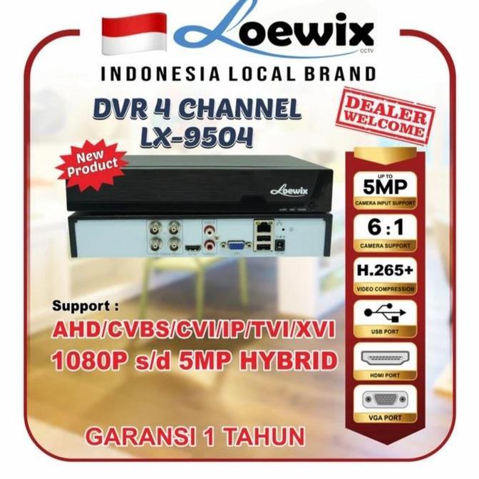 LOEWIX 5 MP DVR 4 CHANNEL LX-9504 4CH XMEYE FULL CHANNEL 5MP