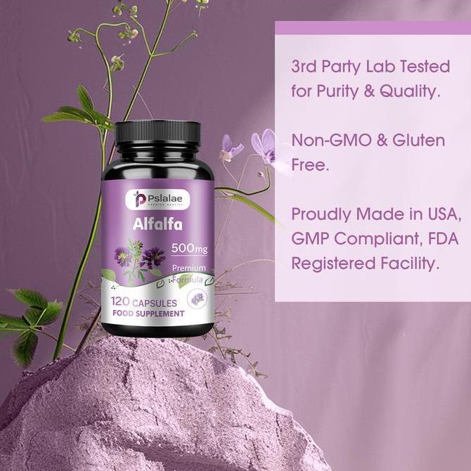 Pslalae-Kapsul Vegetarian Alfalfa-Suplemen Vitamin, Mineral, Dan Klorofil Yang Dibutuhkan-Suplemen A