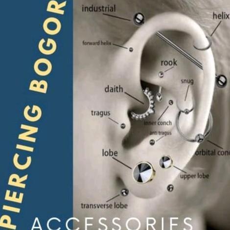 1 Pcs Piercing Industrial Lidah Lobe piercing Stainless Stell 316 Titanium ( industrial Polos)