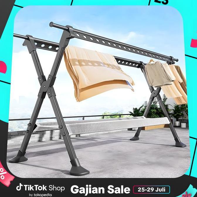 Jemuran Baju besi tebal dan kuat Jemuran Jemuran Baju Lipat Jemuran Pakaian Portable Jemuran Hanger