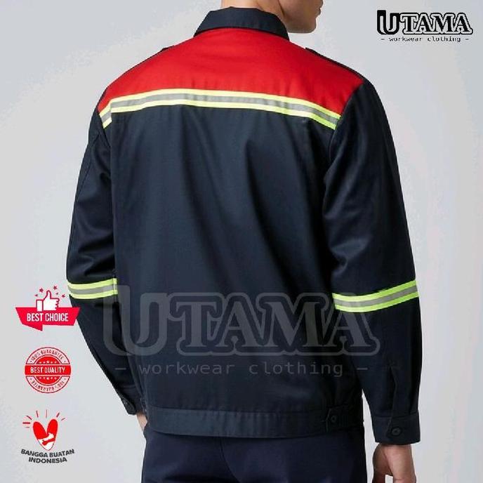 Unik Katelpack Dongker - Katelpack Atasan - Seragam Safety - Kemeja Safety Lengan Panjang - Baju Saf