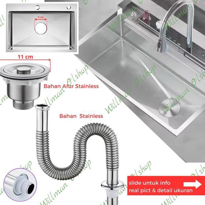 Afur Sink dan Selang Stainless Bak Cuci Piring