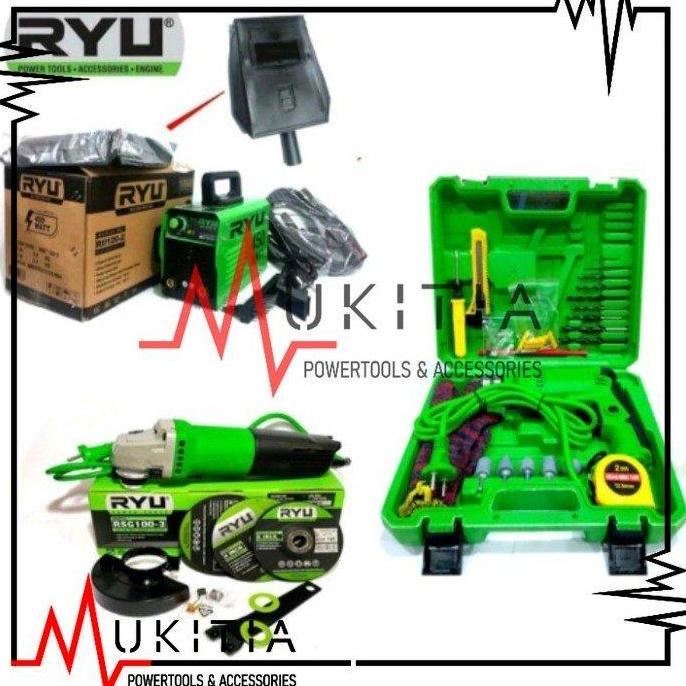 mz_fiktra - paket tekiro ryu mesin las bor gerinda 450w bor 1mm & gerinda