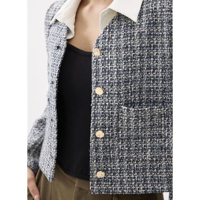 Love Bonito - Jaket Wanita - Zanna Detachable Collar Tweed Jacket