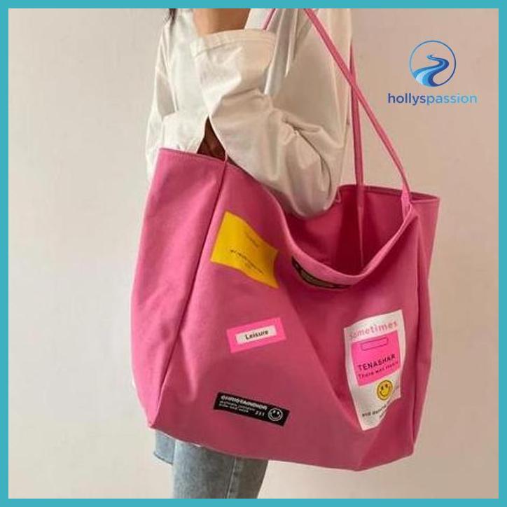(ORI) TAS KANVAS TOTE BAG KAPASITAS BESAR TAS KANVAS BIG SIZE SHOPPING BAG KECANTIKAN PESTA DEKORASI