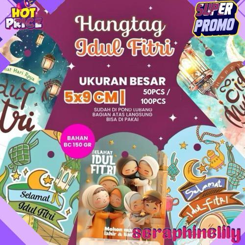 50PCS/100PCS HANG TAG IDUL FITRI LEBARAN 2025 AESTHETIC KARTU UCAPANC COD