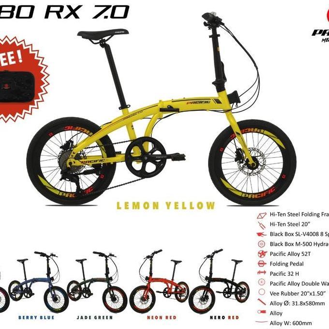 Terlaris Sepeda Lipat Pacific 2980 Rx 7.0 2O Inch Free Tas