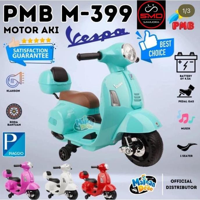 Motor Aki Mainan Anak Cas Listrik Pmb M-788 Vespa Mini Bdg Murah