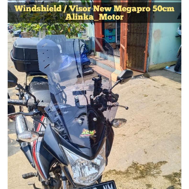 PAKET Breket+Visor 50cm V.1 New Megapro | Verza Visor Megapro Visor Touring Megapro Windshield Megap