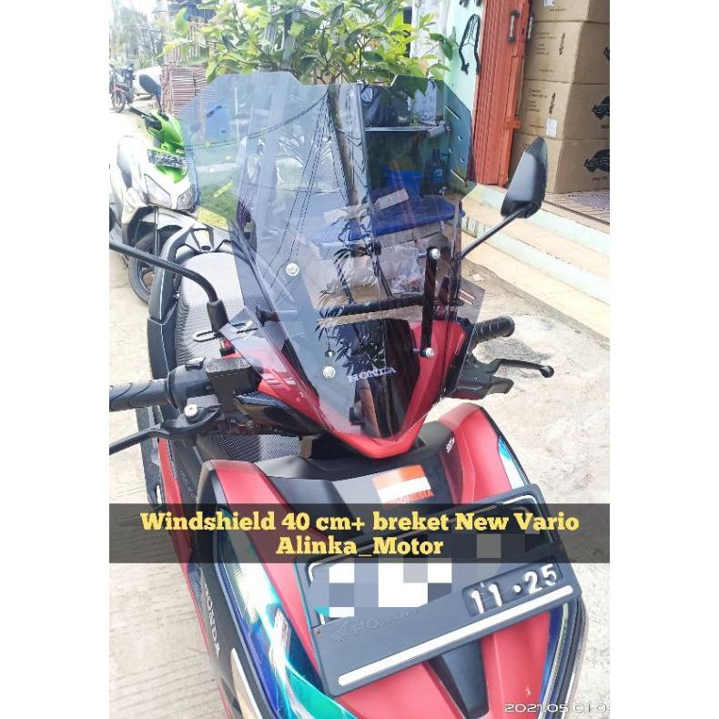 PAKET Breket+Visor 40cm V1 Honda New Vario Keyless 125/150/160 2018-2023 Windshield Visor custom Vis