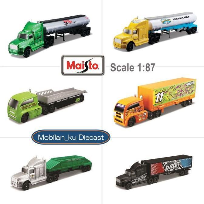 Diecast Miniatur Truk Fresh Metal Highway Haulers Maisto 1:87 High Quality