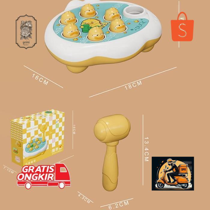 YEINIMARKET MAINAN ANAK PUKUL PALU TIKUS MAINAN PUKUL PUKULAN MOTORIK MAINAN PUKUL TIKUS EDUKASI MUS