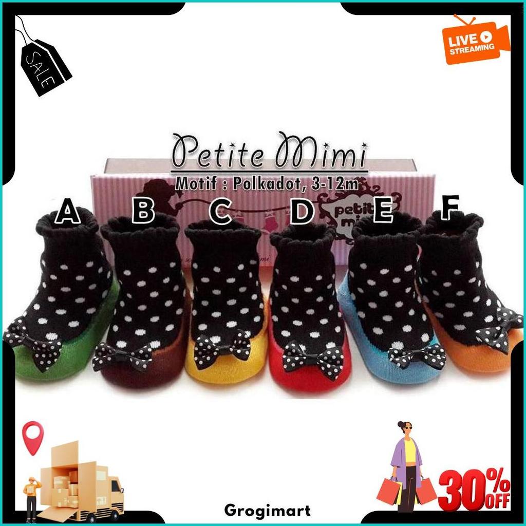 Kaos Kaki Anak Bayi Perempuan Polka Dot Pita Hijau Merah Kuning Biru Cod