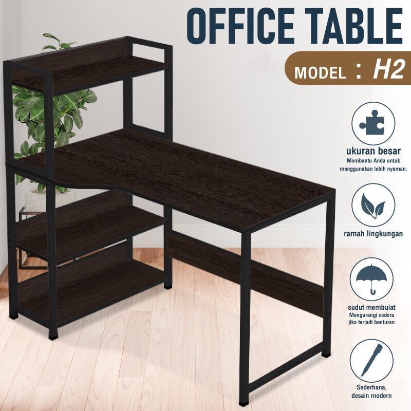 Meja Belajar Laptop Table Komputer Kerja Office Table Minimalis Serbaguna Office Table H2