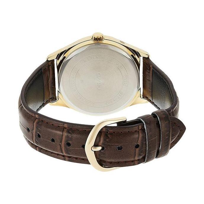 New- Jam Tangan Pria Analog Casio Standard Mtp-V006Gl-7Budf Mtpv006 Mtp-V006Gl White Dial Leather Ba