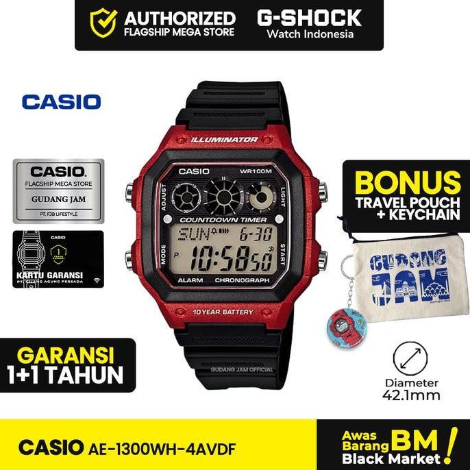 New- Casio General Ae-1300Wh-4Avdf | Jam Tangan Pria Cowok | Digital | Anti Air | Original | Casio W