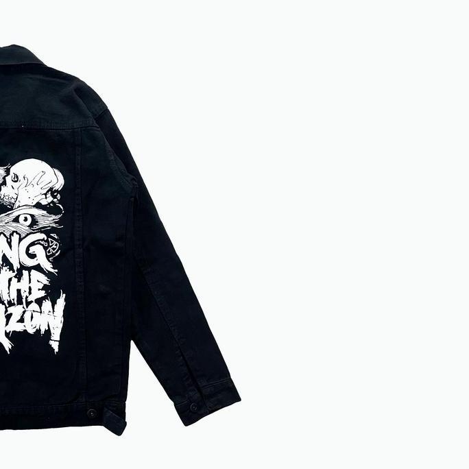 Mntp- Jaket Denim Sablon Jaket Jeans Pria Patch Bordir Bring Me The Horizon Bmth 009