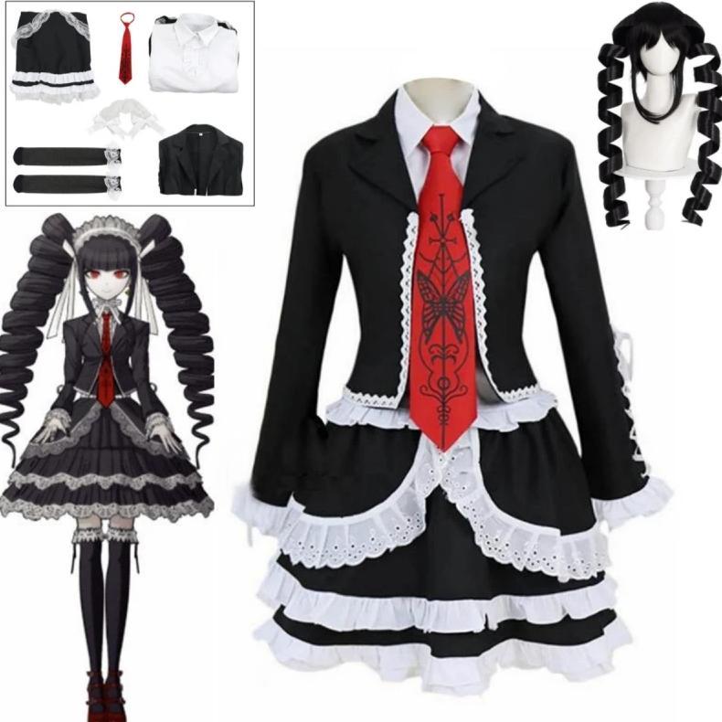 Dangaronpa Celestia Ludenberg Cosplay Dangaronpa Costume School Uniform Women's Halloween Full Set G