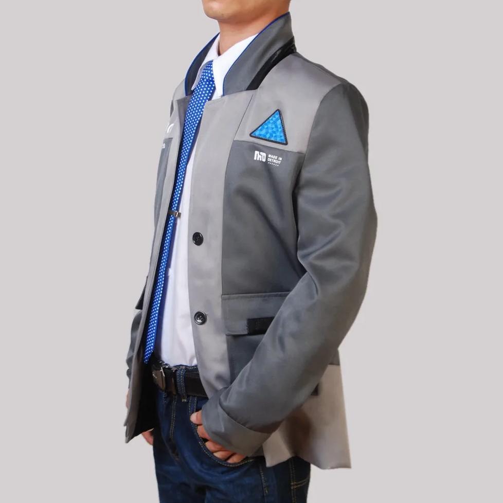 Game Detroit Become Human Cosplay Costume Connor Cosplay Uniform Men Jacket White Shirt Tie RK800 Co