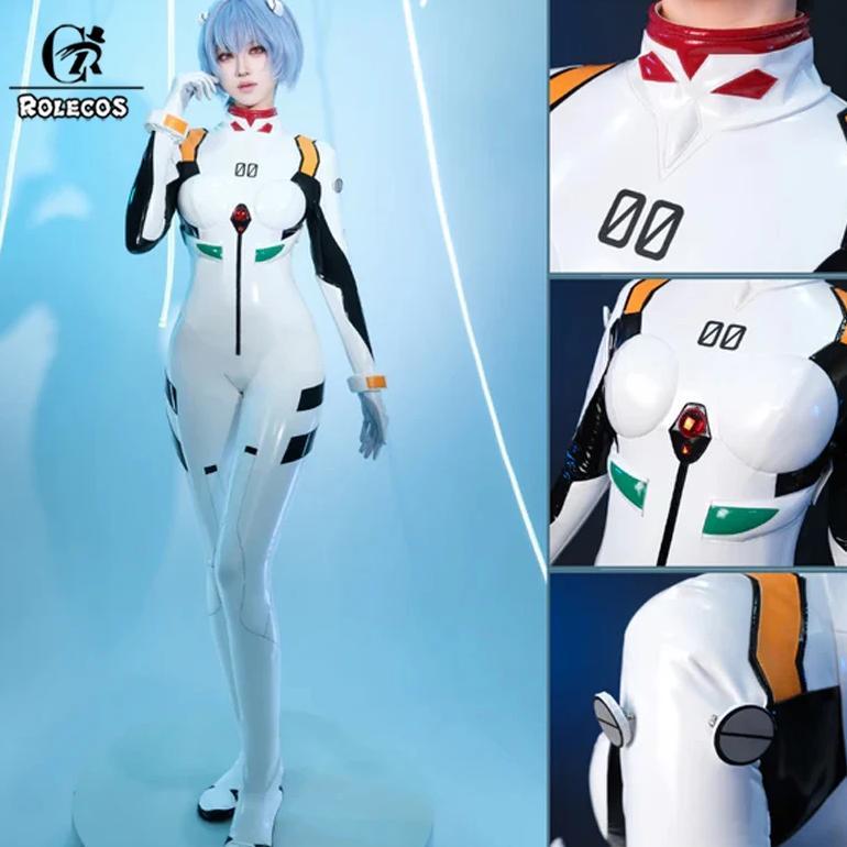 ROLECOS EVA Ayanami Rei Combat Suit Cosplay Costume Ayanami Rei Costume Halloween Carnival Party Wom