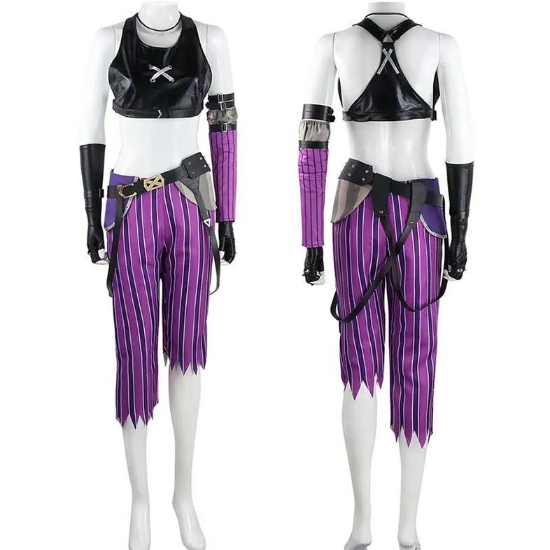 Jinx Cosplay Costume Game Arcan Women Jinx Outfits for Halloween Party Comic Con Jinxx Cospay