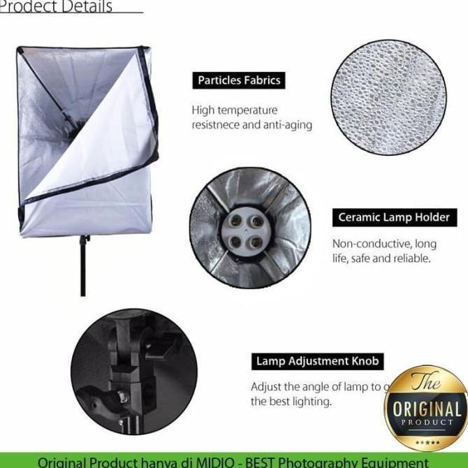 Good- Softbox Lighting Midio Softbox 4 Socket E27 Lighting Studio + Stand