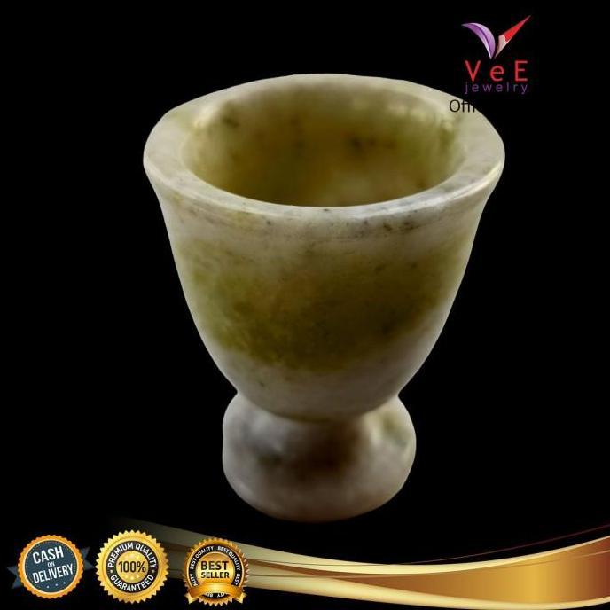 Good- Gelas Cangkir Batu Giok China Asli -Vee Barang Antik Jadeite Jade Cina