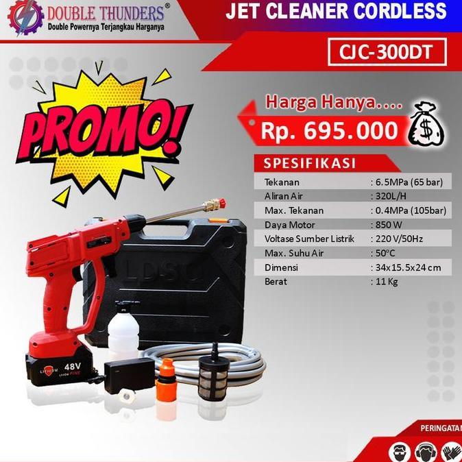 Mesin Jet Cleaner Cordless Baterai 48Volt / Mesin cuci Motor Mobil AC BARU