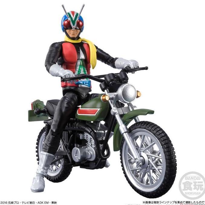 SHODO X SHOWA HEISEI KAMEN RIDER V3 RIDERMAN + MACHINE BIKE KODE 1473