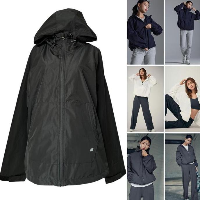 [Minne] STL Woven Jacket String Hoodie Water Resistant With Two Pocket Terlaris