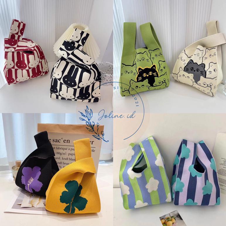 Good- Jolineofficial Tote Bag Knitted / Fashion Korean Totebag / Tas Buffolow Korea / Tas Wanita Vir