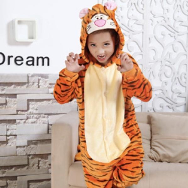 BAJU KOSTUM ONESIE TIGER ONE SIE HARIMAU KIGURUMI MACAN PIAMA WINNIE THE POOH PIYAMA TIGGER COSPLAY 