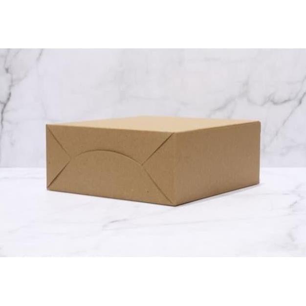Good- Box Kraft Dus Coklat Kue Roti 18 x 18 7.5cm Tanpa Laminasi Eceran