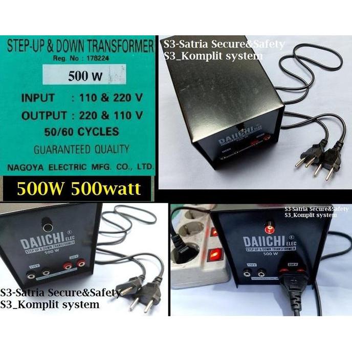 Promo Step Up Step Down Transformer 500 Watt 220V 110V StepUp StepDown 500W Diskon