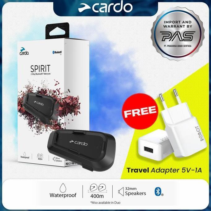 CARDO SPIRIT SINGLE INTERCOM HELM MOTOR WATERPROOF