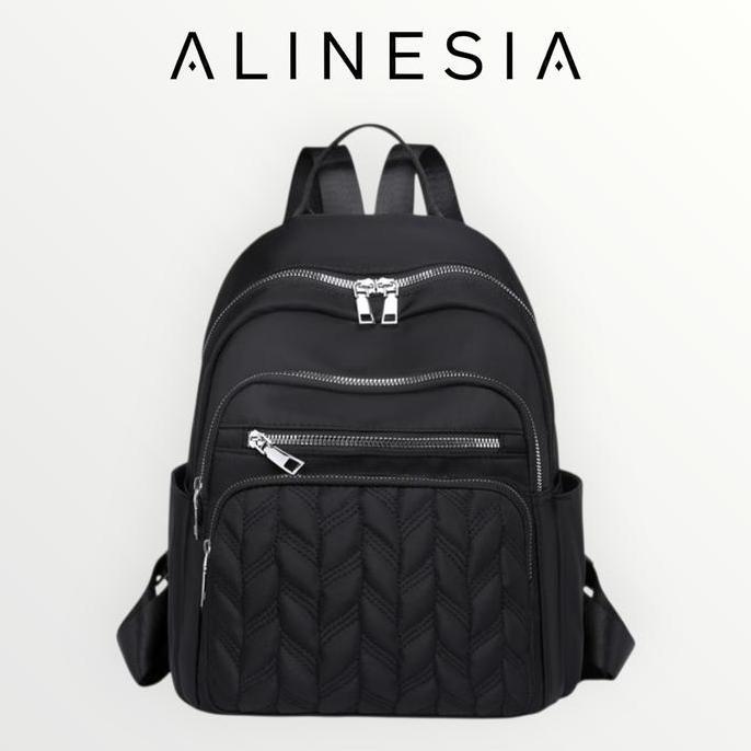 New- Taskulaku.Id - Ransel Jotta | Tas Ransel Wanita Terbaru Bordir Waterproof Warna Hitam Cream Pin