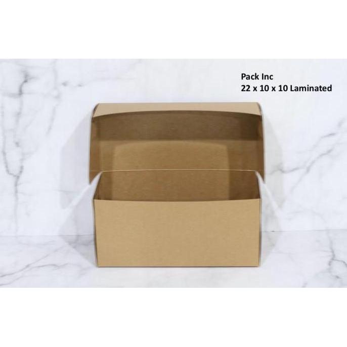 Good- Box Kraft Craft Dus Coklat Kue Roti 22 x 10 x 10 cm Laminasi 25 pcs