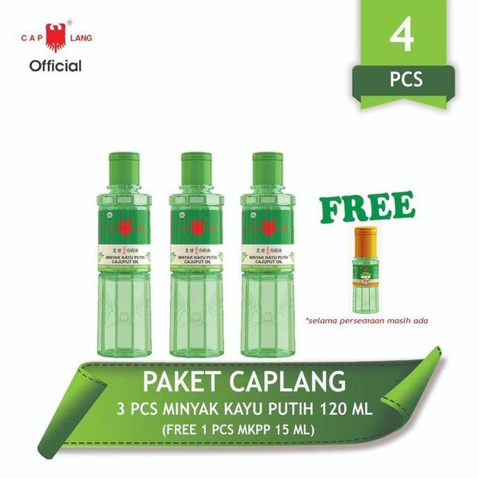 Osso- Cap Lang Paket 3 Minyak Kayu Putih 120Ml Free Mkpp Plus 15Ml