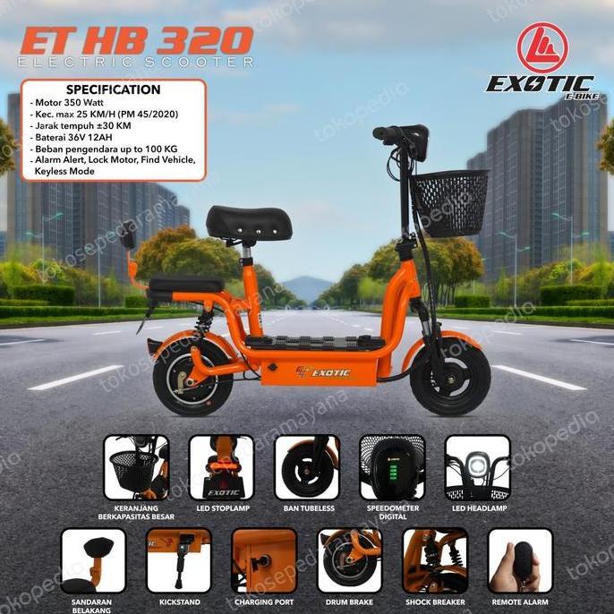 Terlaris Scooter Skuter Listrik Duduk Exotic Et Hb 320