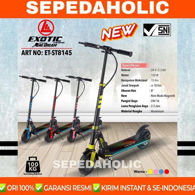 Terlaris Scooter Skuter Listrik Exotic St 8145 Electric Lipat Dewasa Anak Max 100 Kg