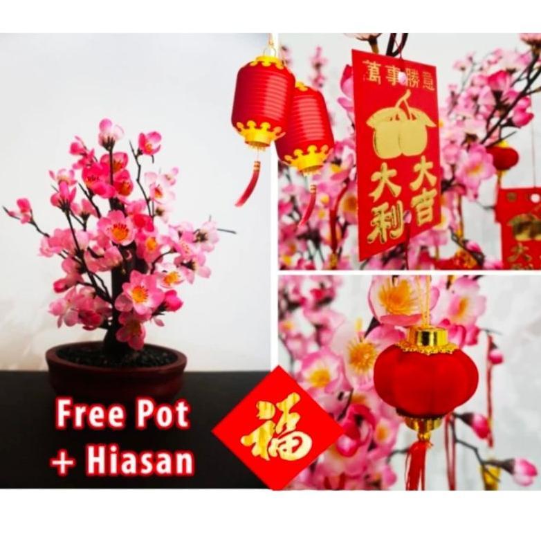 Pohon Angpao ukuran 25cm / Pohon Imlek / Bunga Sakura/ Pohon Meihua