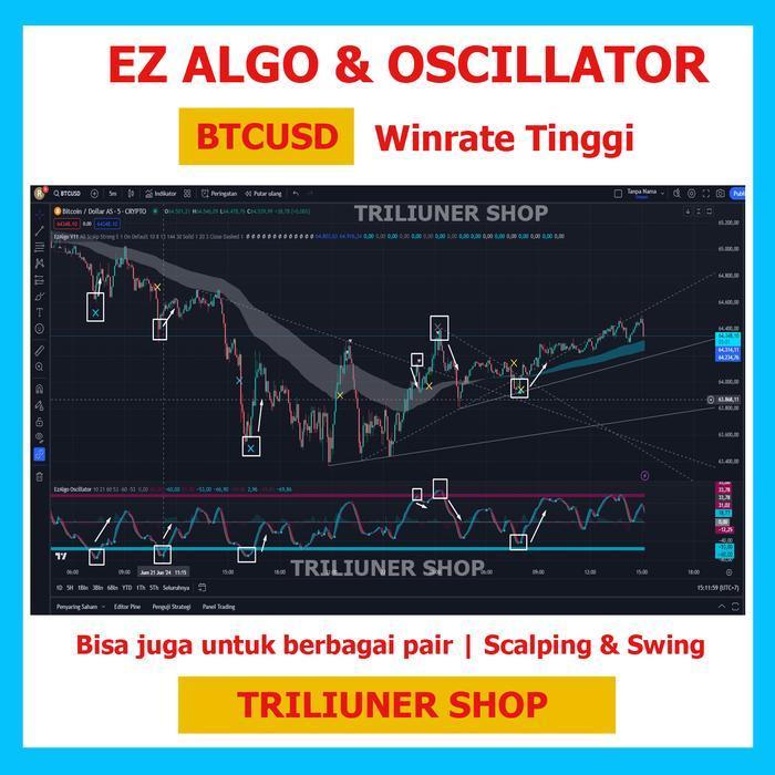 [Winrate Tinggi] Ez Algo Indikator Trading Forex Crypto Paling Akurat - Xauusd (Gold) - Btc Usd (Bit