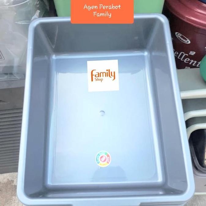 Lansungkirim- Agen Perabot Family Baskom Plastik Kotak Bak Segi Silver Komet Star Korea Besar Abu 40