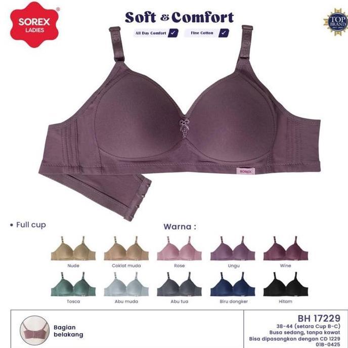 Upap- Paket Bra Sorex Big Cup  - Bra Busa Tanpa Kawat Setara Cup C-D Kait 4 Soft & Comfort - Bh 1722